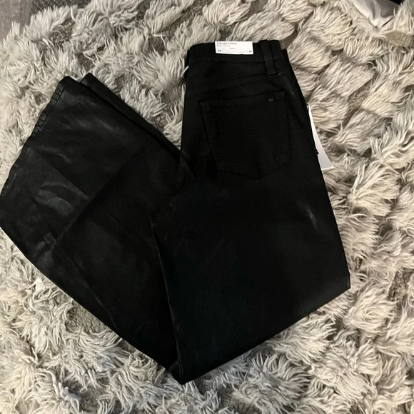 JOES THE MIA PETITE HIGH RISE WIDE LEG COATED JEANS IN BLACK SIZE 26 - Picture 5 of 7